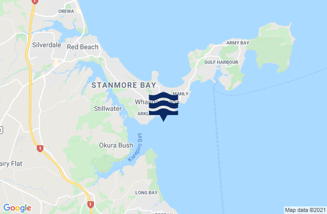 Arkles Bay, New Zealandの潮見表地図