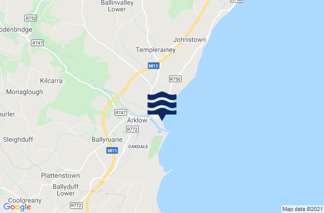 Arklow, Irelandの潮見表地図