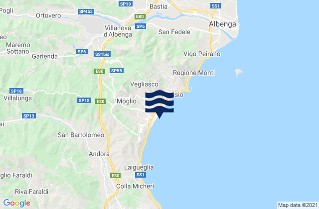 Arnasco, Italyの潮見表地図