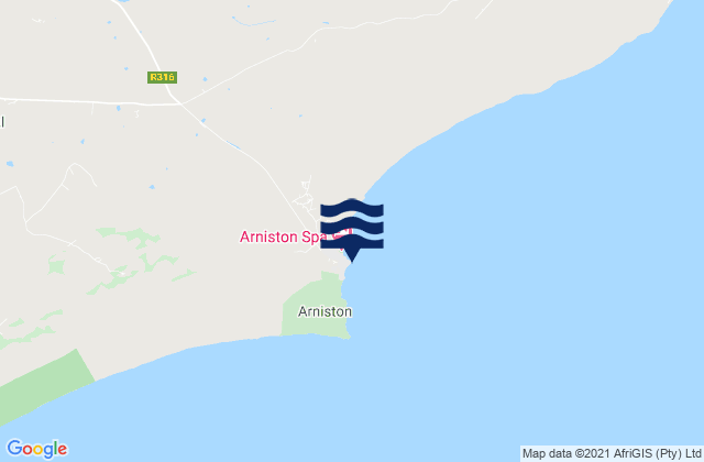 Arniston, South Africaの潮見表地図