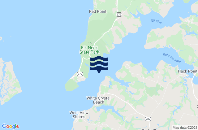 Arnold Point 0.4 mile west of, United Statesの潮見表地図