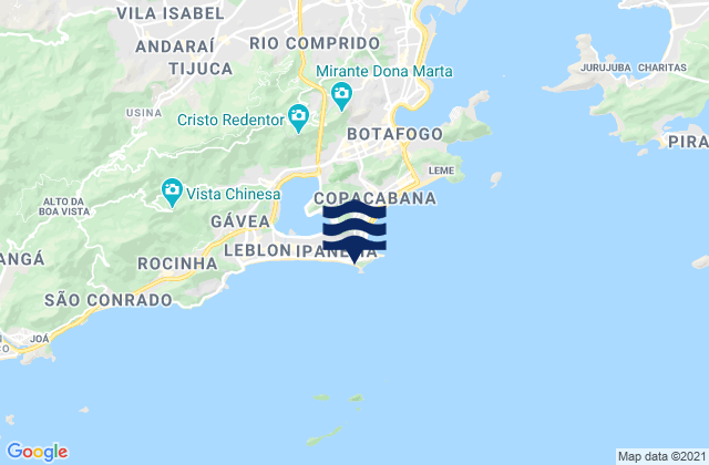 Arpoador, Brazilの潮見表地図