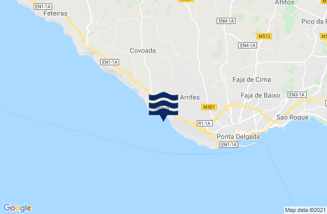 Arrifes, Portugalの潮見表地図