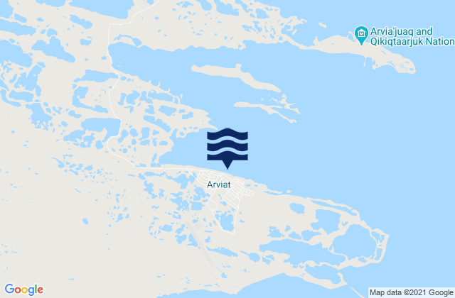 Arviat, Canadaの潮見表地図