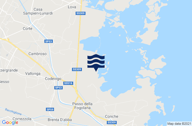 Arzergrande, Italyの潮見表地図