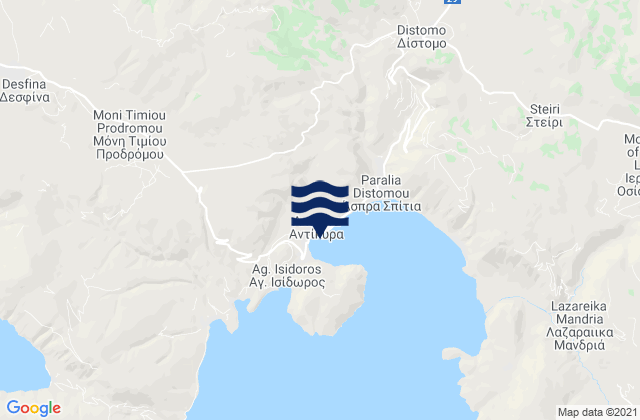 Aráchova, Greeceの潮見表地図
