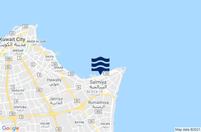 As Sālimīyah, Kuwaitの潮見表地図