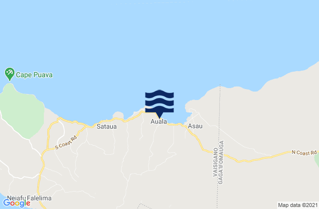 Asau, Samoaの潮見表地図
