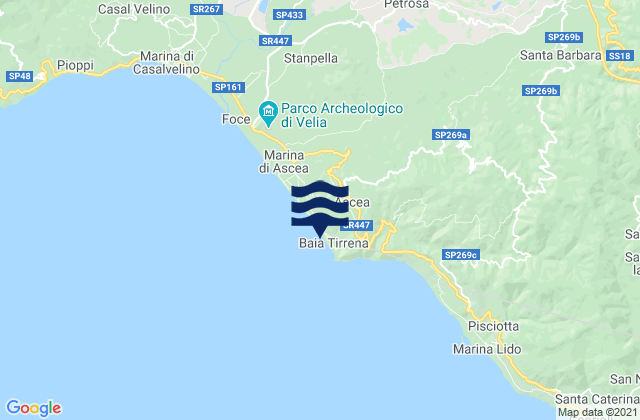 Ascea, Italyの潮見表地図