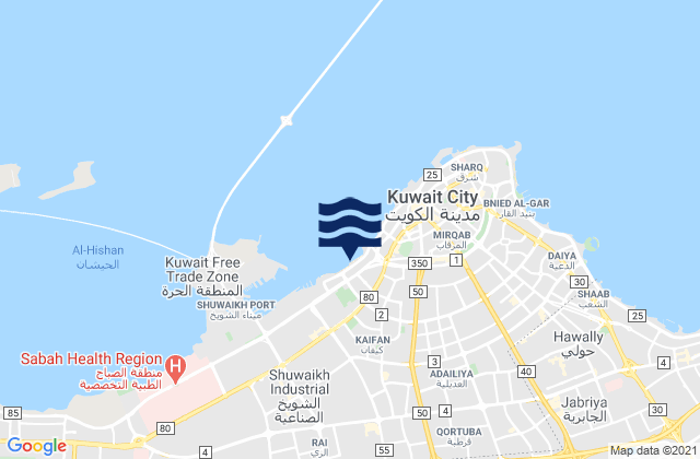 Ash Shāmīyah, Kuwaitの潮見表地図
