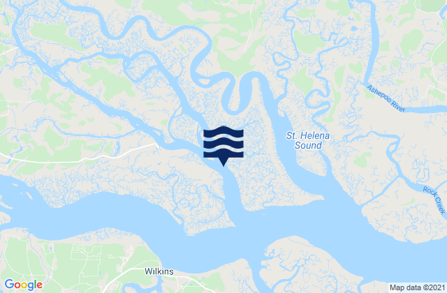 Ashepoo, United Statesの潮見表地図