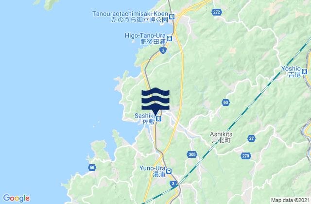 Ashikita-gun, Japanの潮見表地図