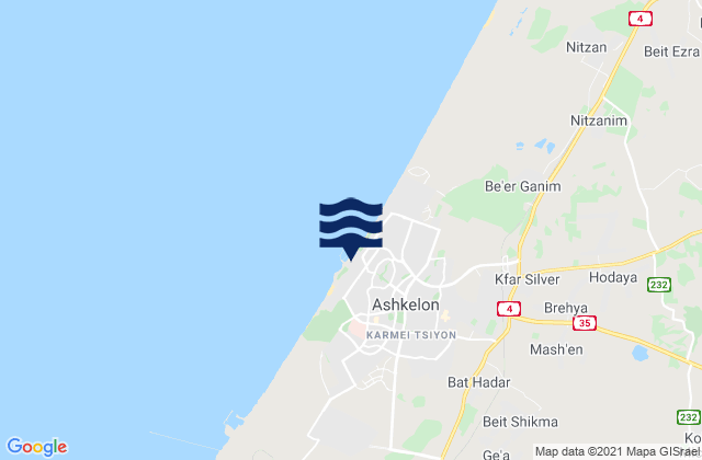 Ashkelon, Israelの潮見表地図
