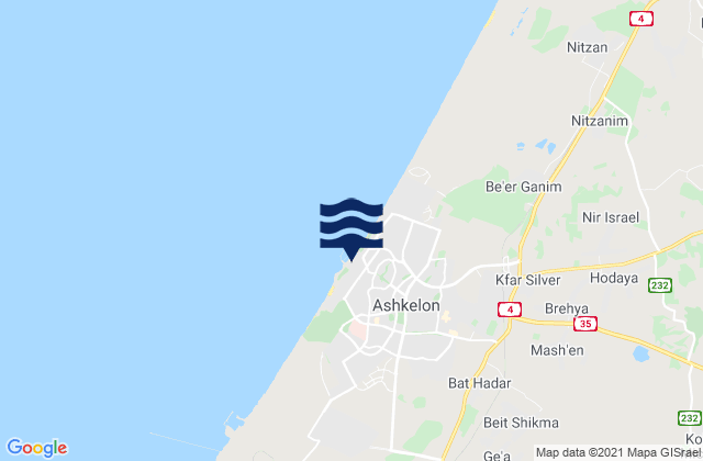 Ashkelon, Israelの潮見表地図