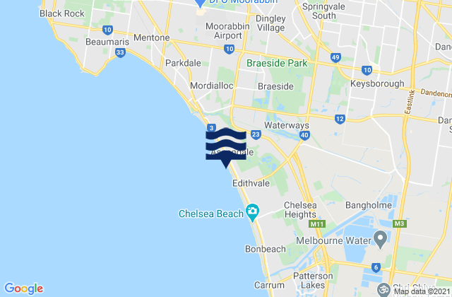 Aspendale Gardens, Australiaの潮見表地図