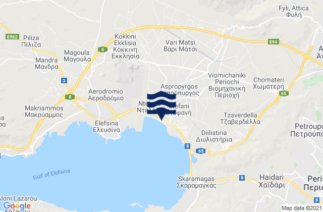 Asprópyrgos, Greeceの潮見表地図