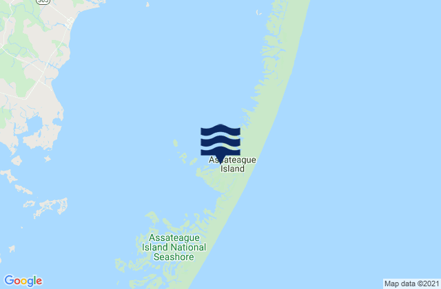 Assateague Island, United Statesの潮見表地図