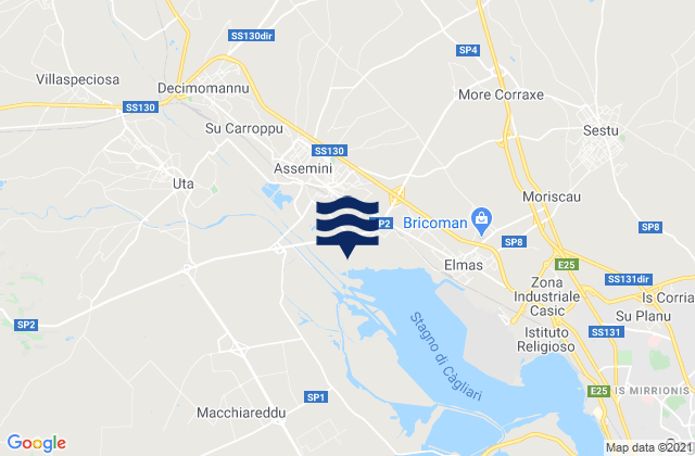 Assemini, Italyの潮見表地図