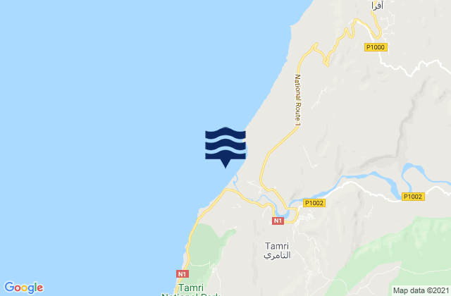 Assif-n-ait Tamer, Moroccoの潮見表地図