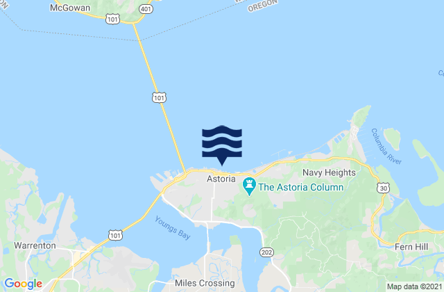 Astoria, United Statesの潮見表地図