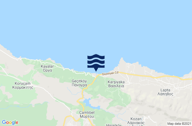 Asómatos, Cyprusの潮見表地図