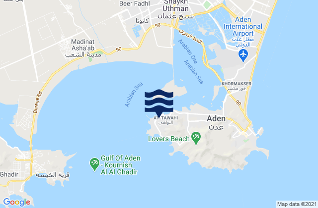At Tawāhī, Yemenの潮見表地図