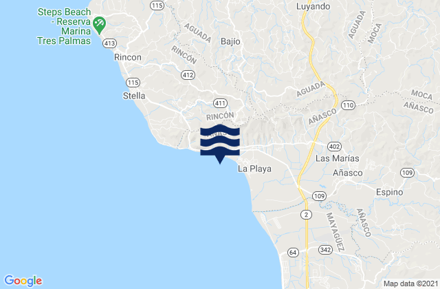 Atalaya Barrio, Puerto Ricoの潮見表地図