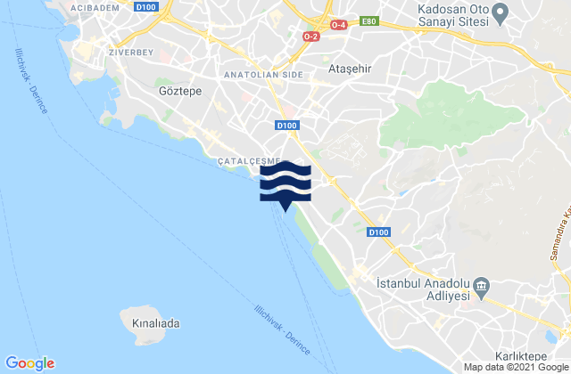 Ataşehir, Turkeyの潮見表地図