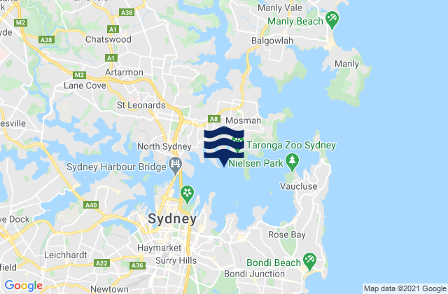 Athol Bay, Australiaの潮見表地図