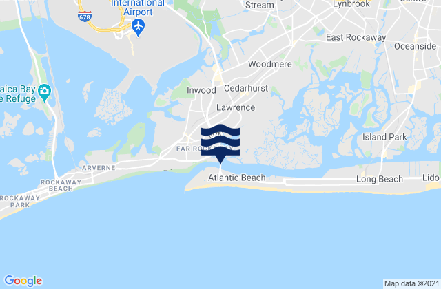 Atlantic Beach Bridge, United Statesの潮見表地図