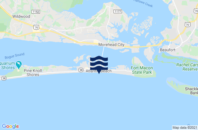 Atlantic Beach, United Statesの潮見表地図