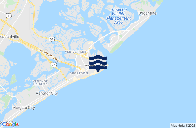 Atlantic City, United Statesの潮見表地図