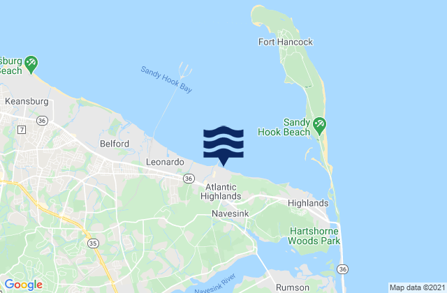 Atlantic Highlands, United Statesの潮見表地図