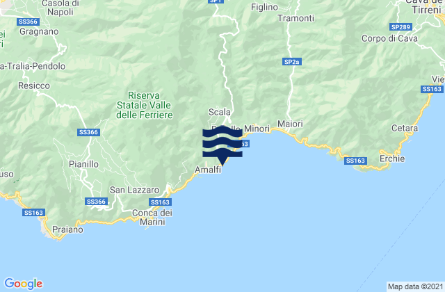 Atrani, Italyの潮見表地図