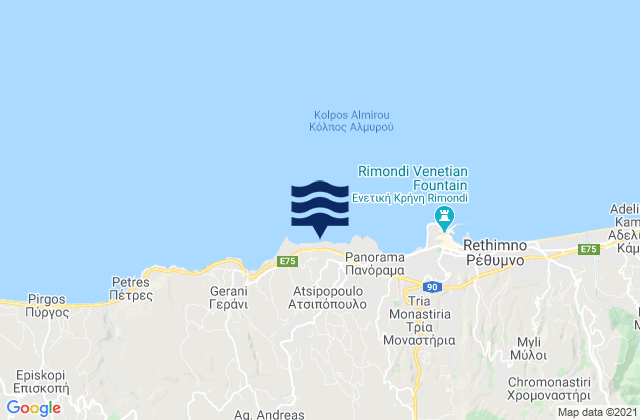 Atsipópoulo, Greeceの潮見表地図