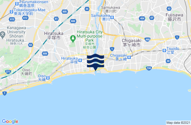Atsugi, Japanの潮見表地図