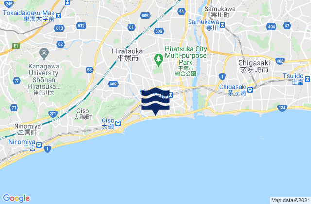 Atsugi Shi, Japanの潮見表地図