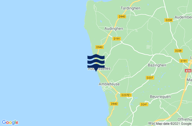 Audreselles, Franceの潮見表地図