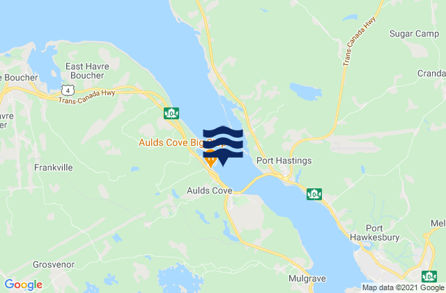 Aulds Cove, Canadaの潮見表地図
