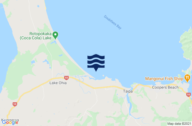 Aurere Beach, New Zealandの潮見表地図