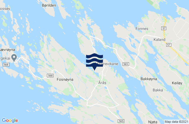 Austrheim, Norwayの潮見表地図
