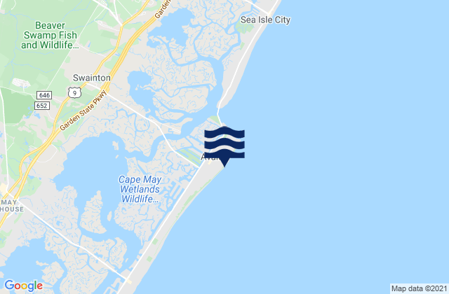 Avalon, United Statesの潮見表地図