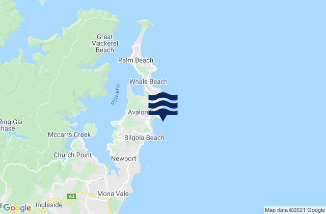 Avalon, Australiaの潮見表地図