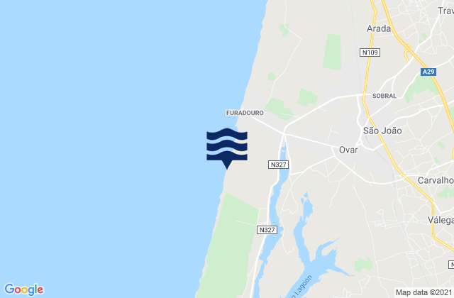Avanca, Portugalの潮見表地図
