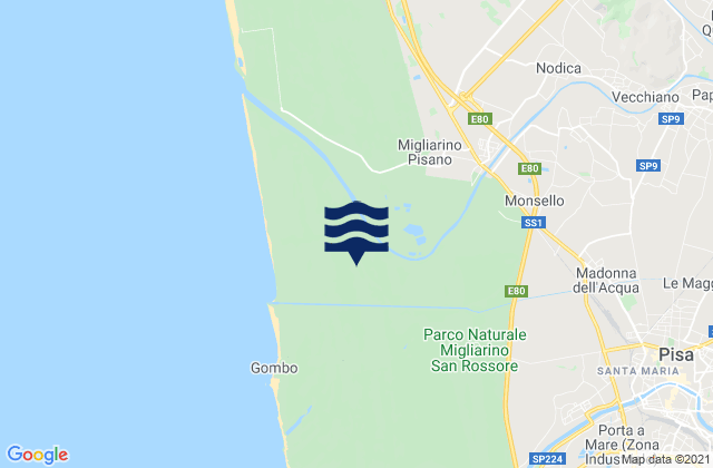 Avane, Italyの潮見表地図