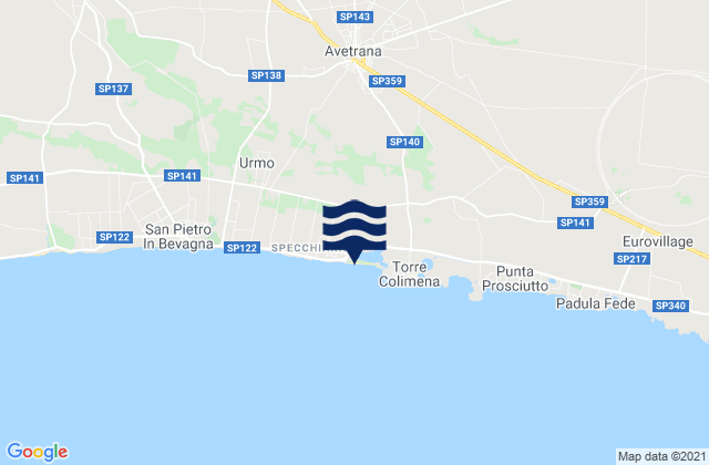 Avetrana, Italyの潮見表地図