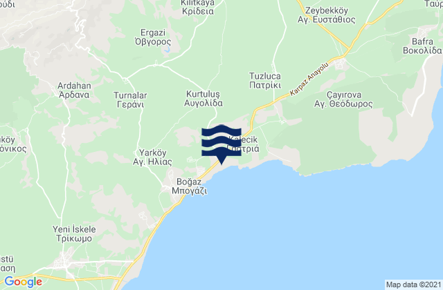 Avgolída, Cyprusの潮見表地図