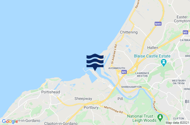 Avonmouth (Port of Bristol), United Kingdomの潮見表地図