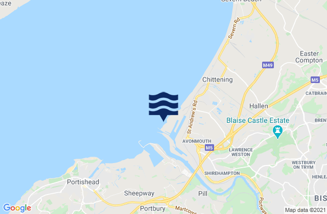 Avonmouth, United Kingdomの潮見表地図