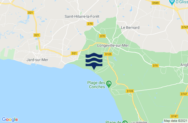 Avrillé, Franceの潮見表地図